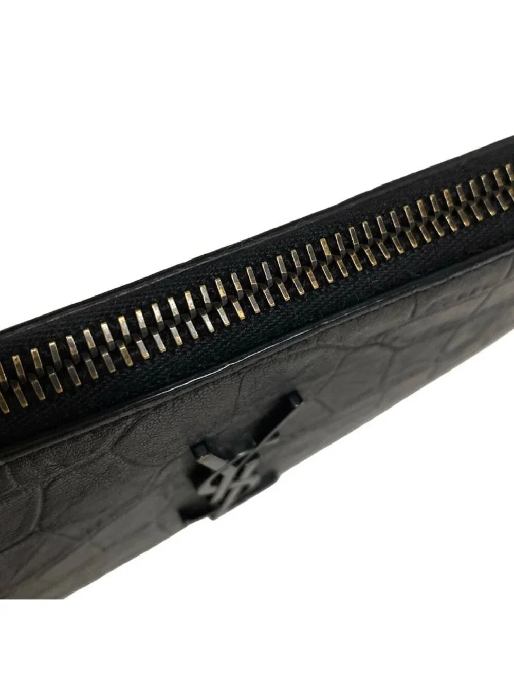 ★SOLD★ Saint Laurent Paris Clutch Black Embossed Leather - Picture 12 of 12